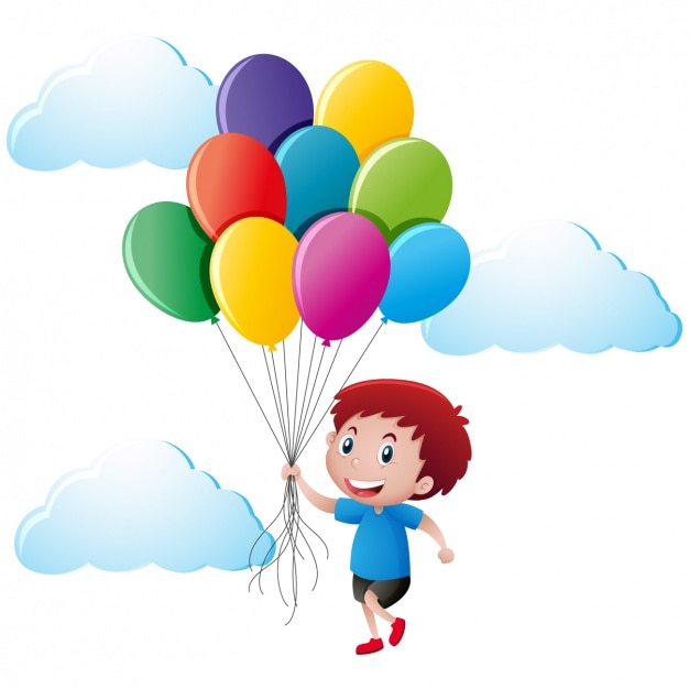 Free vector boy with balloons design