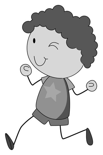 Boy with curly hair running