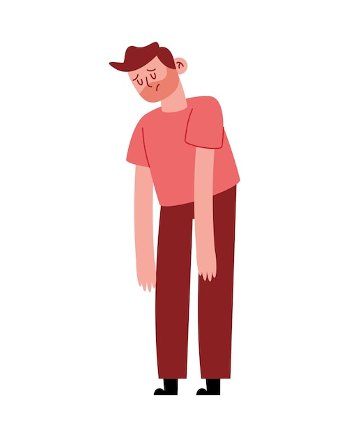 Free vector boy with depression