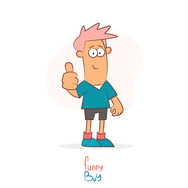 Free vector boy with thumb up background