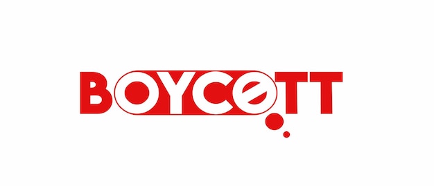 Free vector boycott text on a white background vector illustration