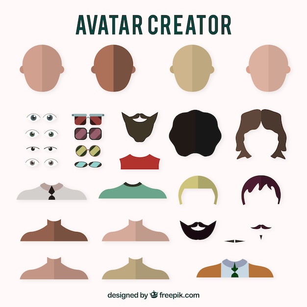 Vettore gratuito ragazzi avatar creator