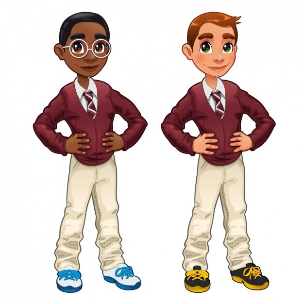 Boys wearing school uniform