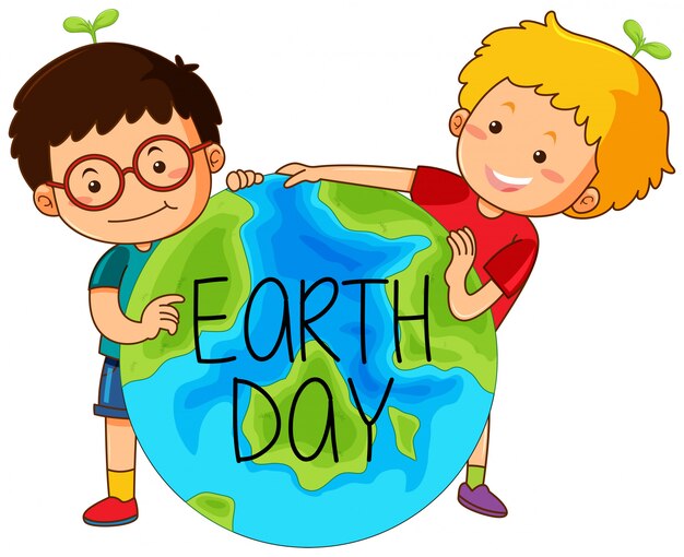 Boys with earth day
