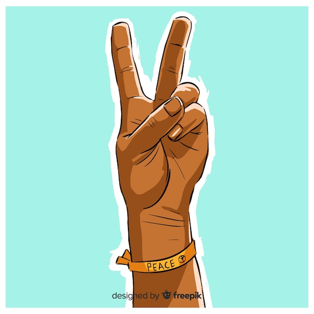 Free vector bracelet hand peace sign background