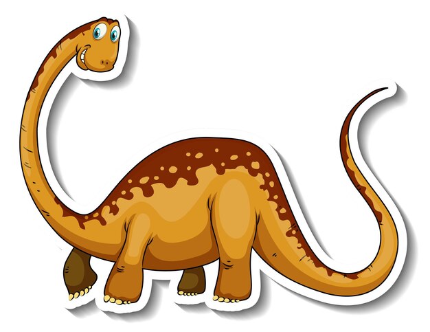 Brachiosaurus dinosaur cartoon character sticker