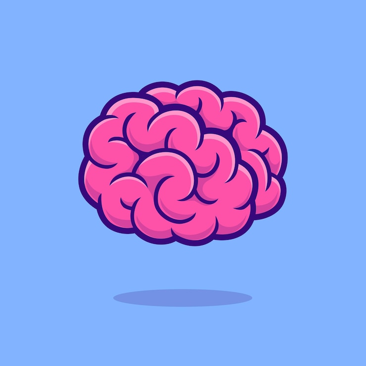Free Vector brain cartoon vector icon illustration. education object icon concept isolated premium vector. flat cartoon style
