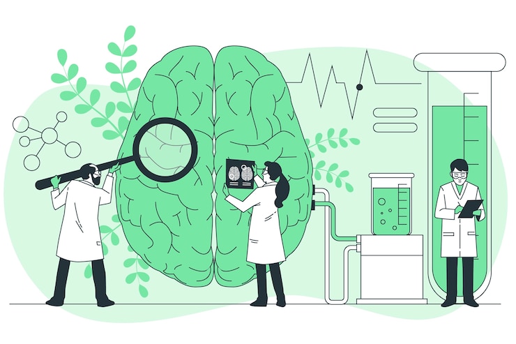 Free Vector brain chemistry concept illustration