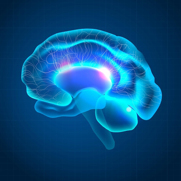 Free vector brain for mental health care medical technology