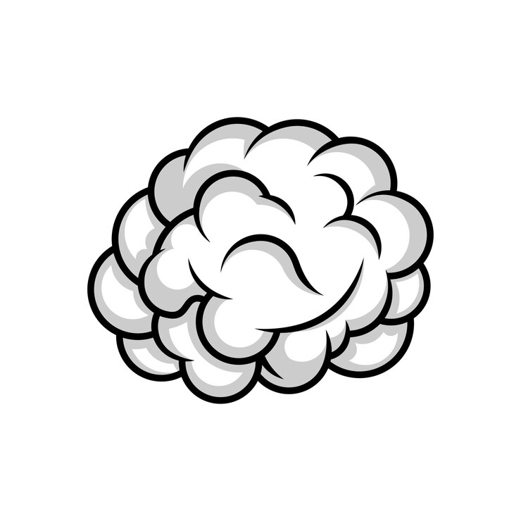 Free Vector brain simple mascot logo design