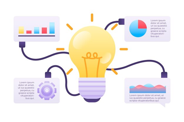 Brainstorming infographics in flat design