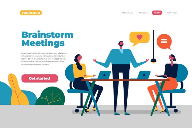 Brainstorming landing page concept