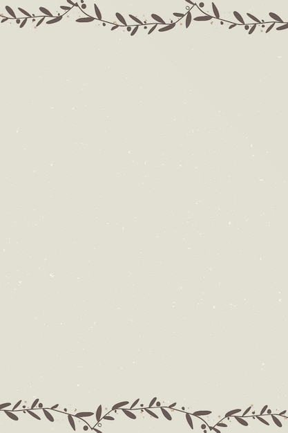 Branch border on beige background vector