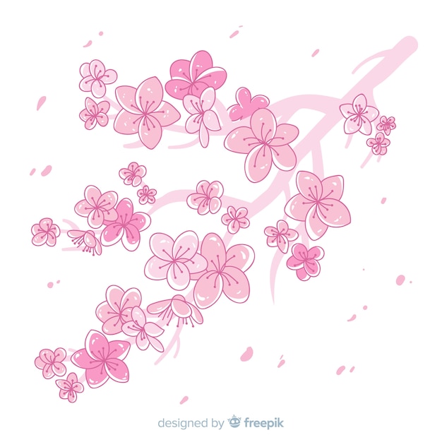 Free Vector branch cherry blossom background