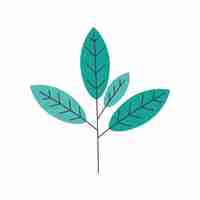 Free vector branch foliage icon white background