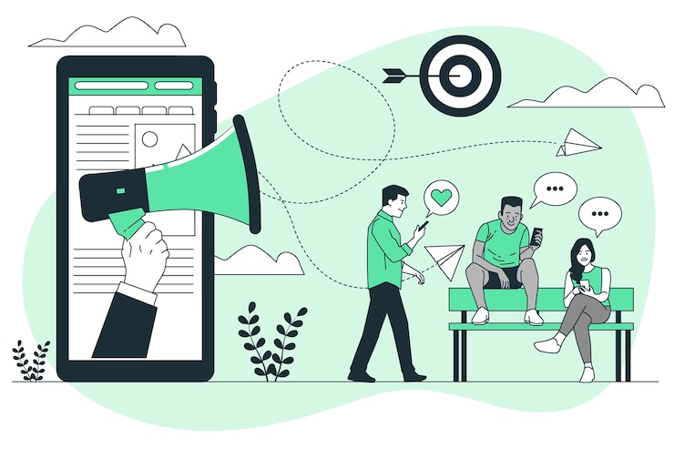 Free Vector brand communication concept illustration