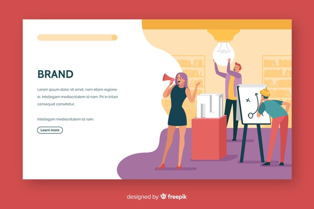 Brand concept landing page flat design