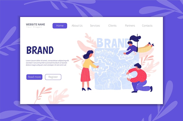 Free vector brand concept landing page