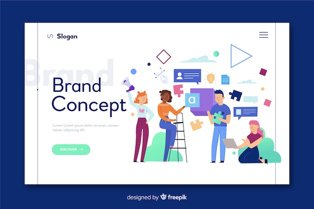 Free vector brand concept for landing page