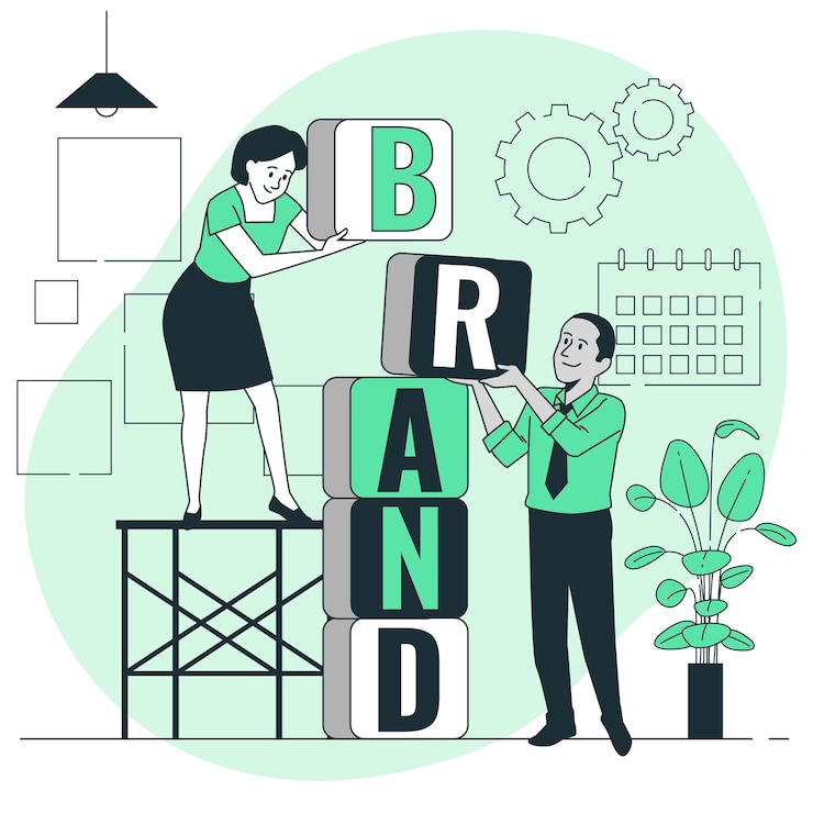 Free Vector brand construction concept illustration