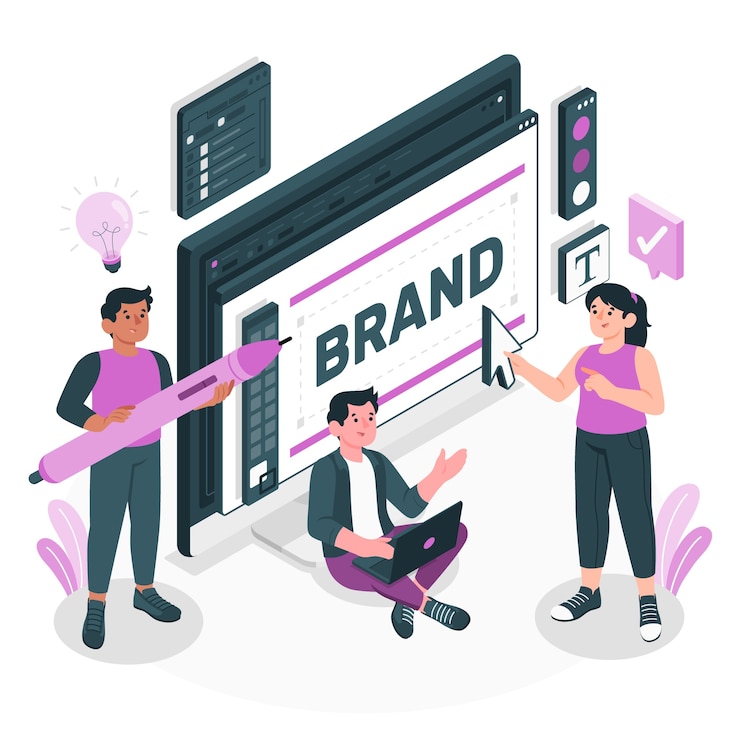 Free Vector brand creation concept illustration