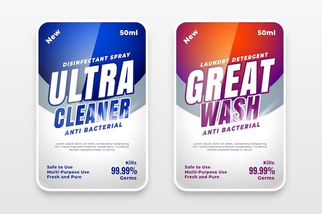 Free vector brand label design for deterdent powder