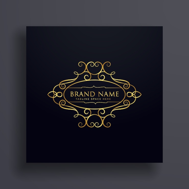 मुफ़्त वेक्टर brand logo design with floral decoration