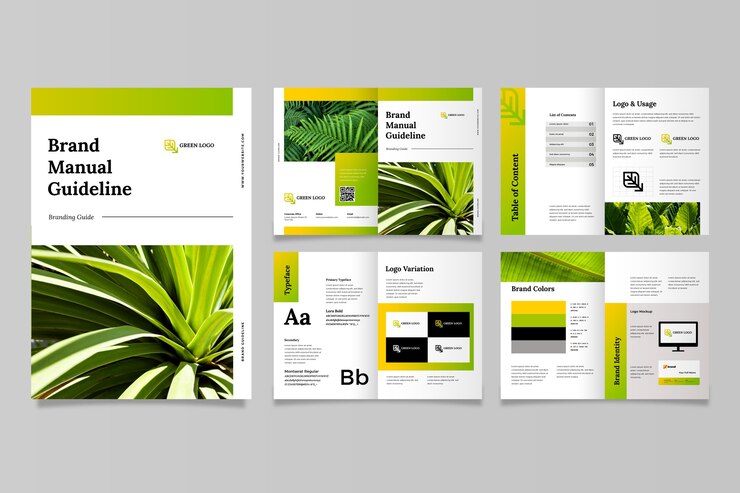 Free Vector brand manual template design
