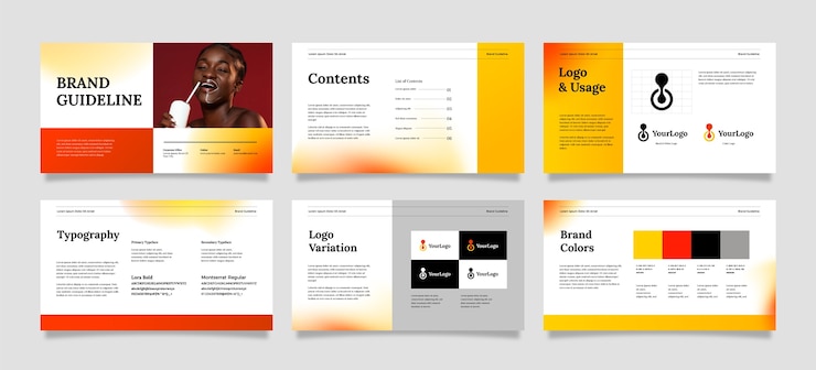 Free Vector brand manual template design