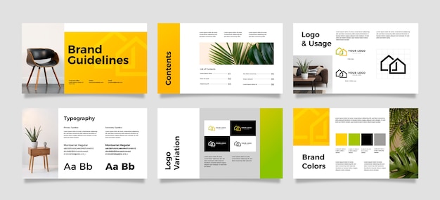 Free vector brand manual template design