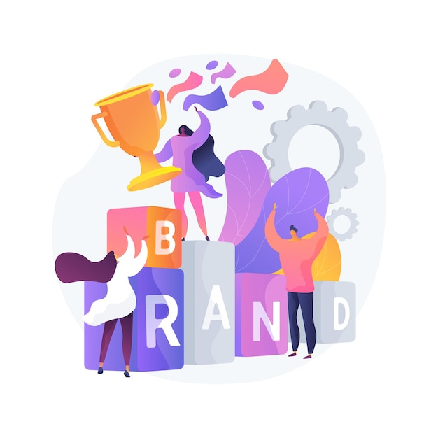 Branded competition abstract concept vector illustration. Marketing competitive event, company-sponsored contest, brand identity, rebranding media campaign, digital advertising abstract metaphor.