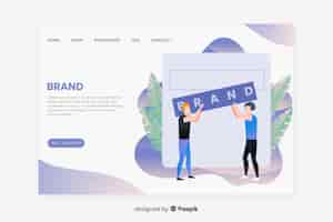 無料ベクター ランディングページのブランドコンセプト