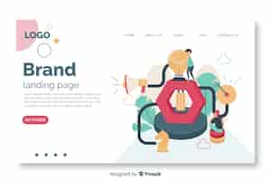 無料ベクター ランディングページのブランドコンセプト