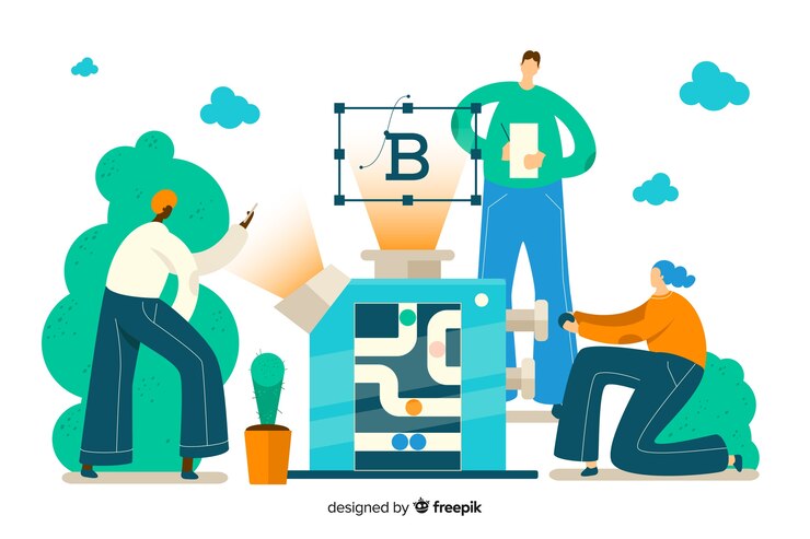 Free Vector branding concept for landing page