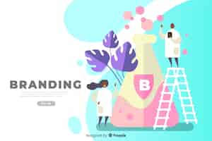 Free vector branding concept for landing page