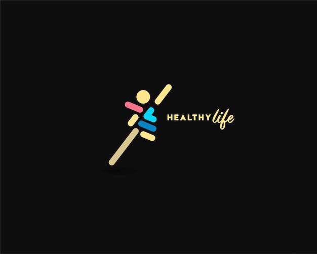 브랜딩 아이덴티티 기업의 건강한 생활 벡터 로고 디자인