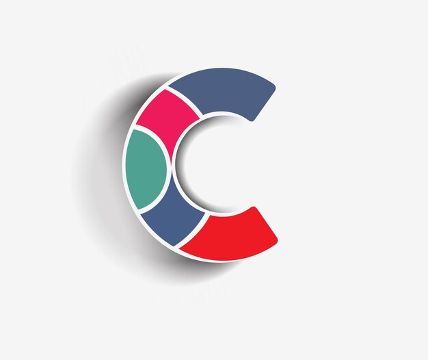 Фирменный стиль корпоративный векторный логотип буква C дизайн