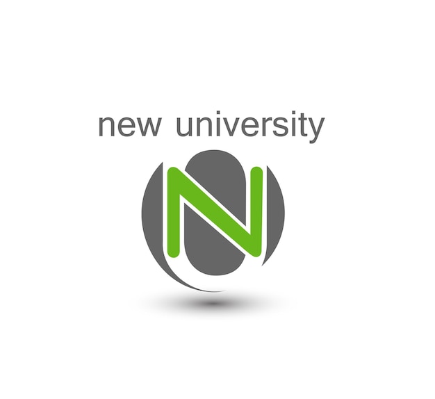 Фирменный стиль корпоративного вектора логотипа университета буква N дизайн