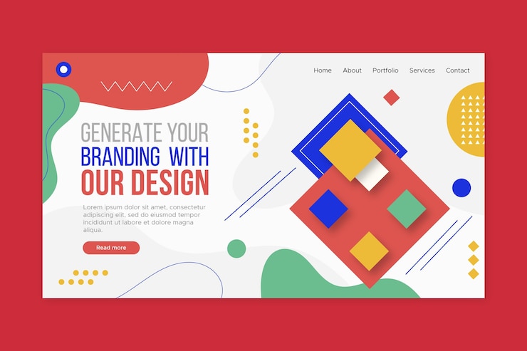 Free Vector branding landing page template