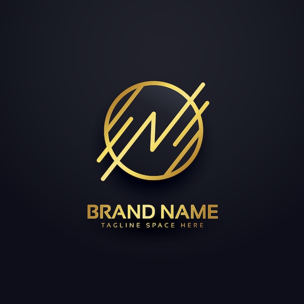 творческое письмо дизайн N премиум логотип