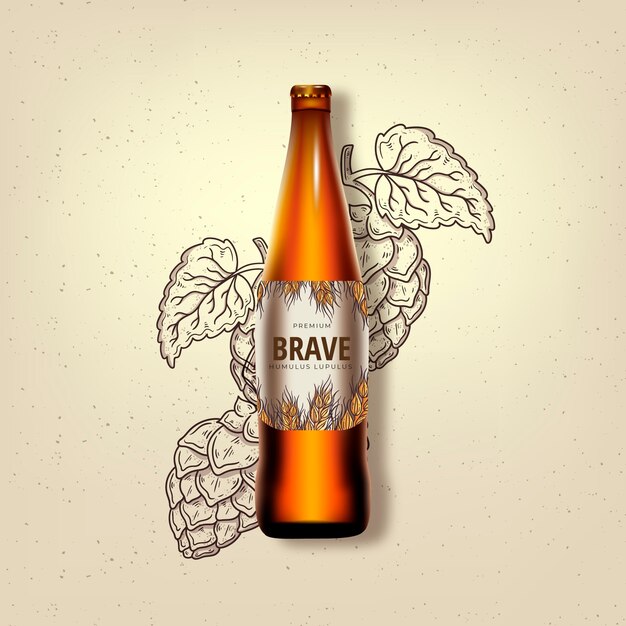 brave beer in a glass bottle ad
