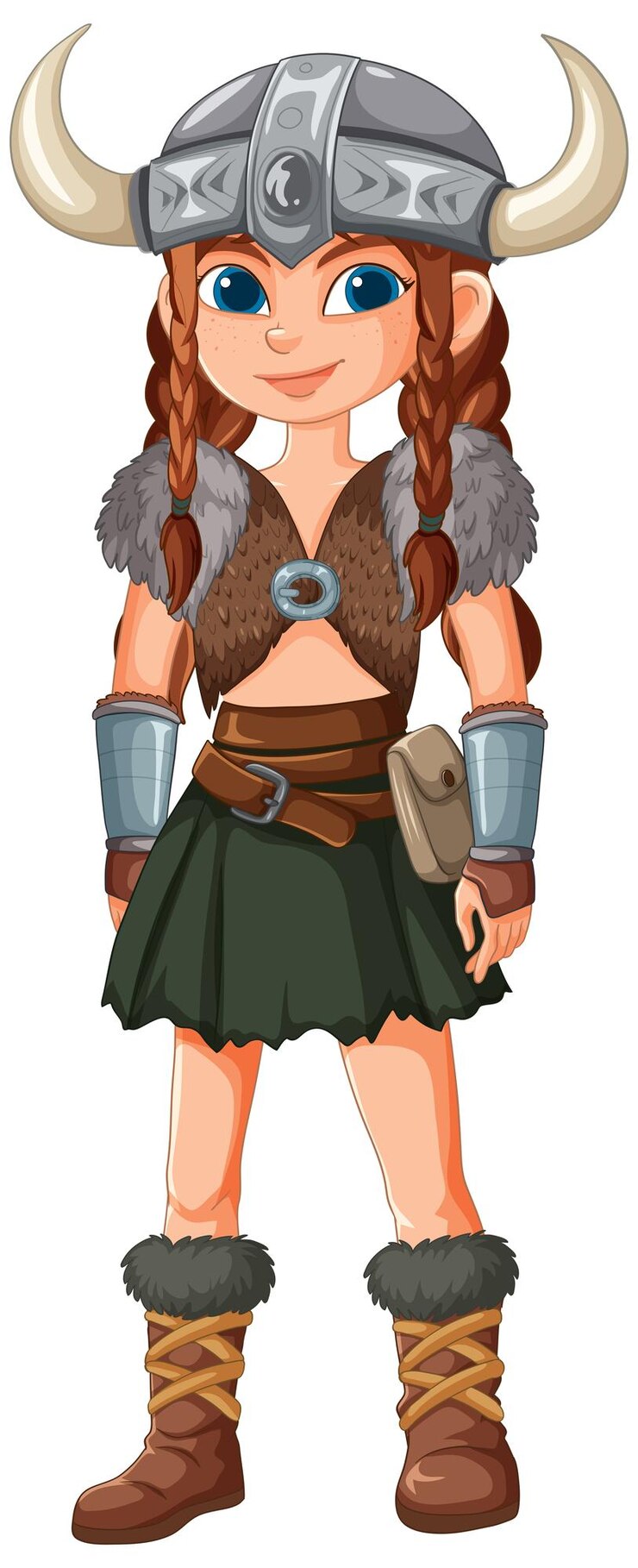 Free Vector brave viking warrior girl