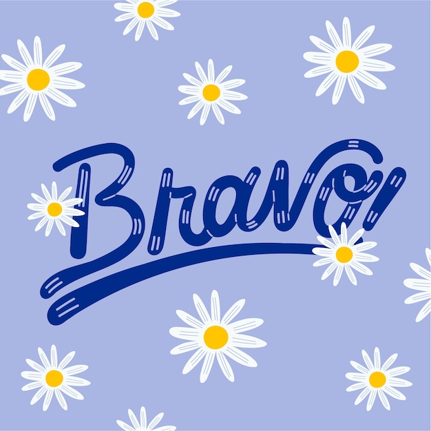 Vettore gratuito bravo lettering design illustrazione