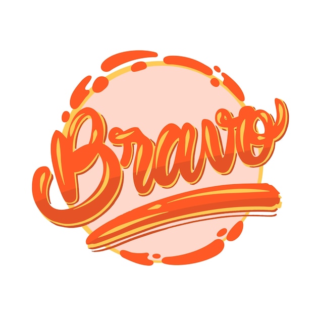 Bravo lettering design illustration