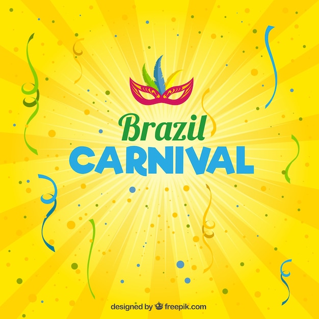 Brazil carnival yellow background