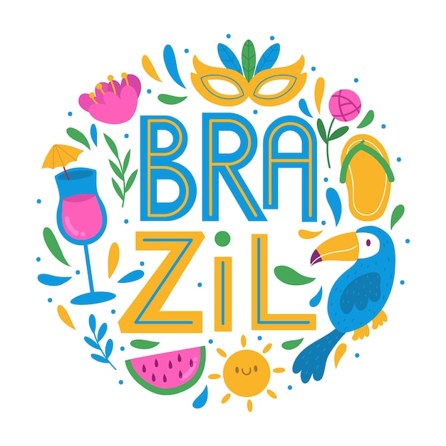 Free vector brazil city lettering