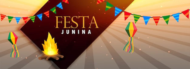 Vettore gratuito brasile festa junina festival banner design