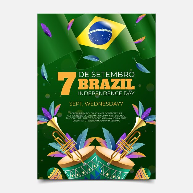 Brazil independence day realistic poster