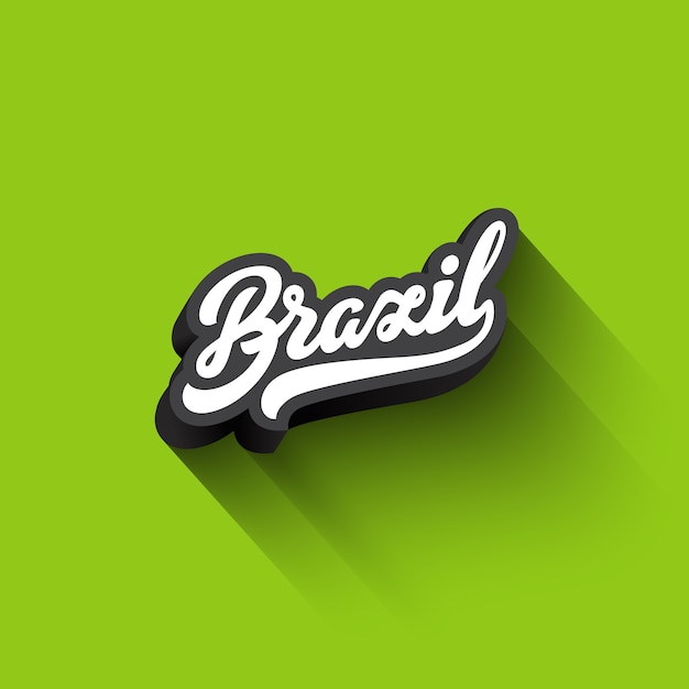 Brazil text Calligraphy Vintage Retro Lettering design.