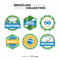 Free vector brazilian carnival badge collection